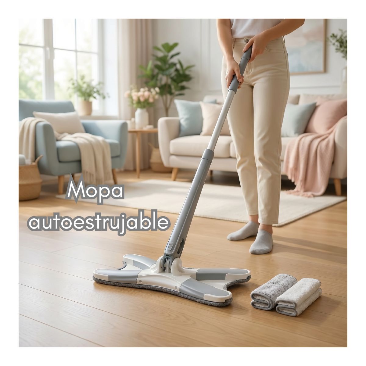 MOVI - Mopa de Microfibra autoestrujable 360° Limpieza Profunda sin esfuerzo