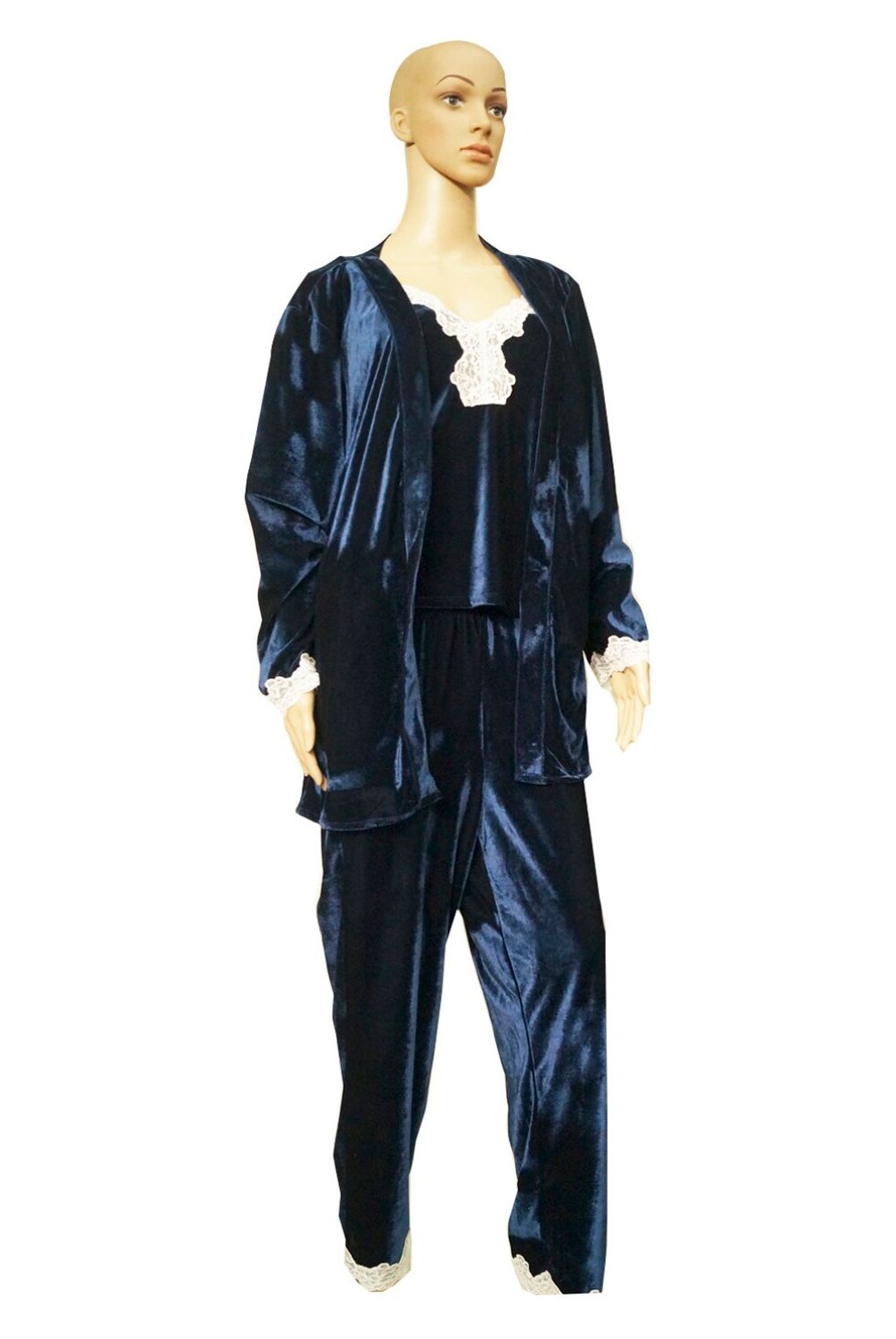 ADRIANA ARANGO - Pijama Mujer 3 Piezas Azul