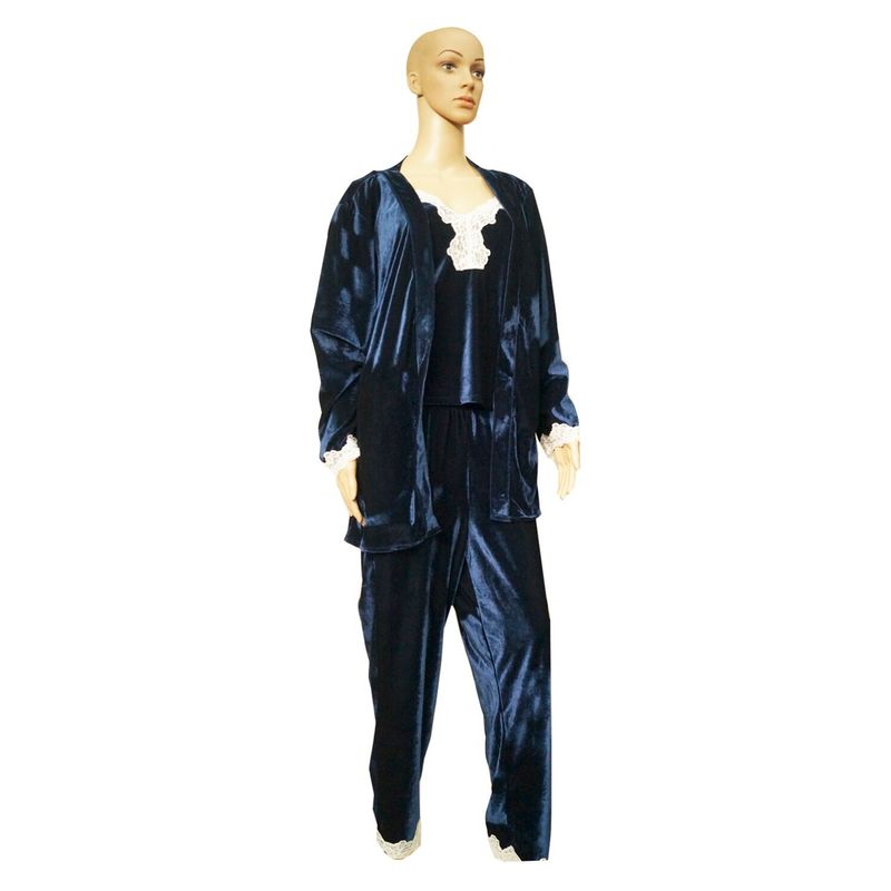 ADRIANA ARANGO - Pijama Mujer 3 Piezas Azul