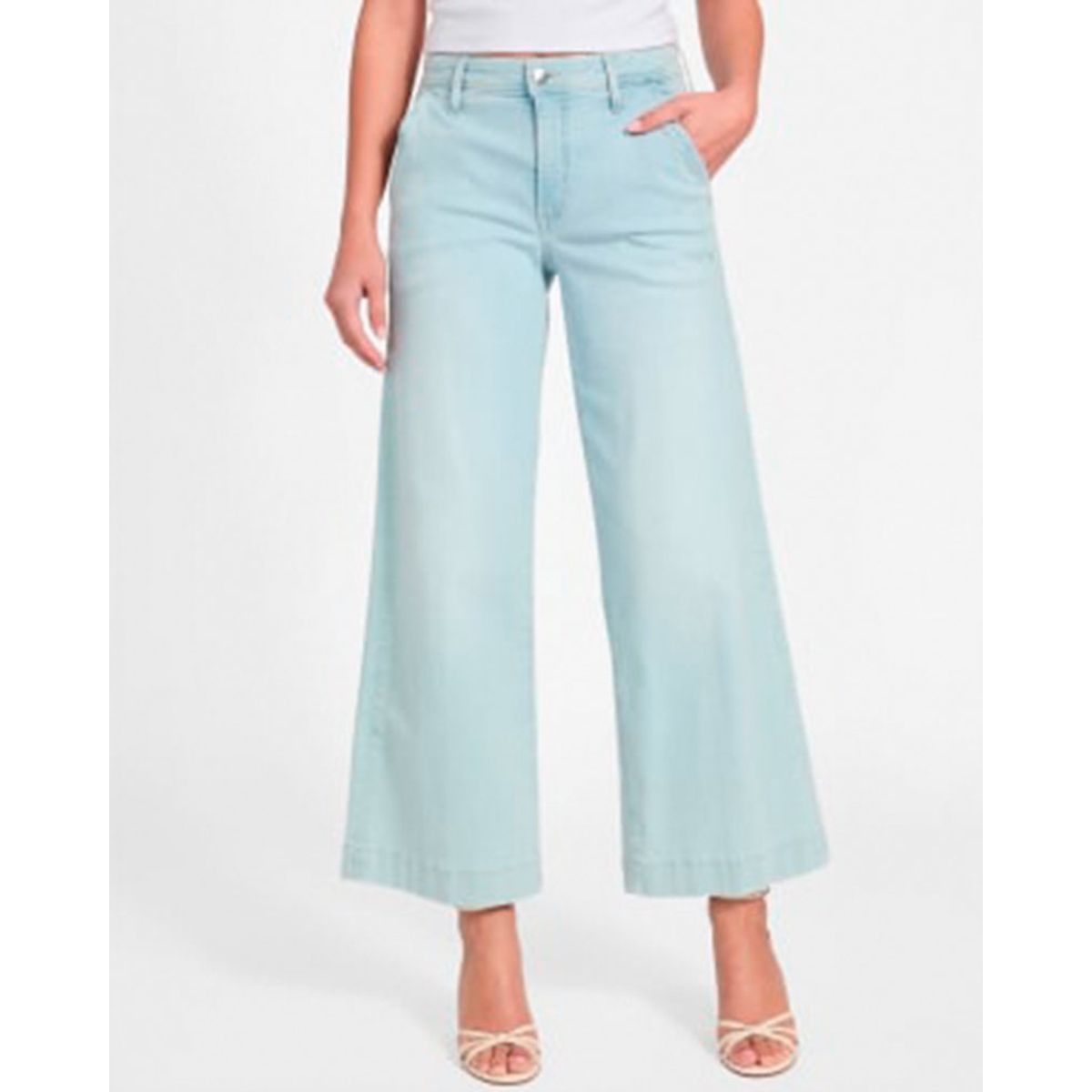 GUESS - Jeans Zoya Wide Leg Crop Denim Mujer Guess