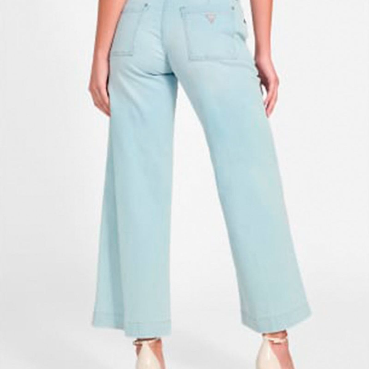 GUESS - Jeans Zoya Wide Leg Crop Denim Mujer Guess