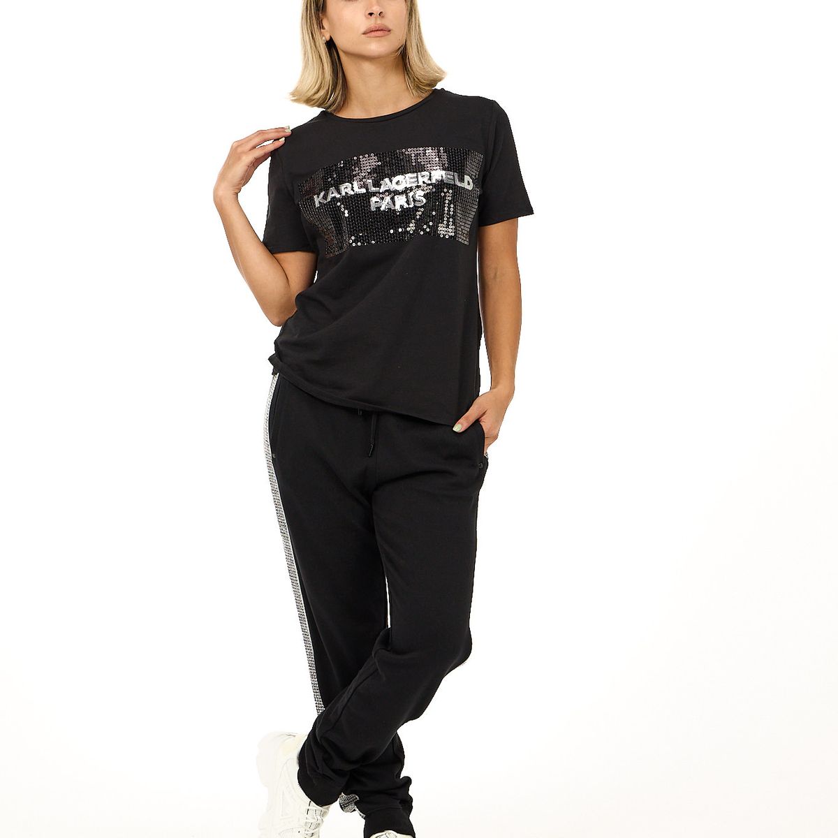 KARL LAGERFELD - Jogger con detalles brillantes