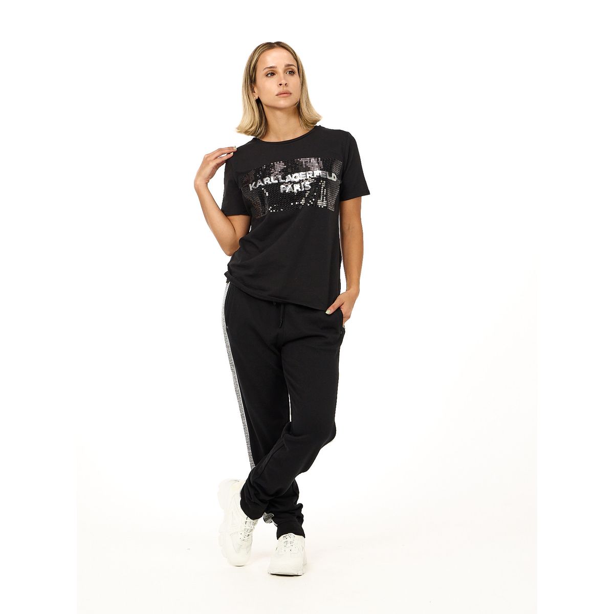 KARL LAGERFELD - Jogger con detalles brillantes