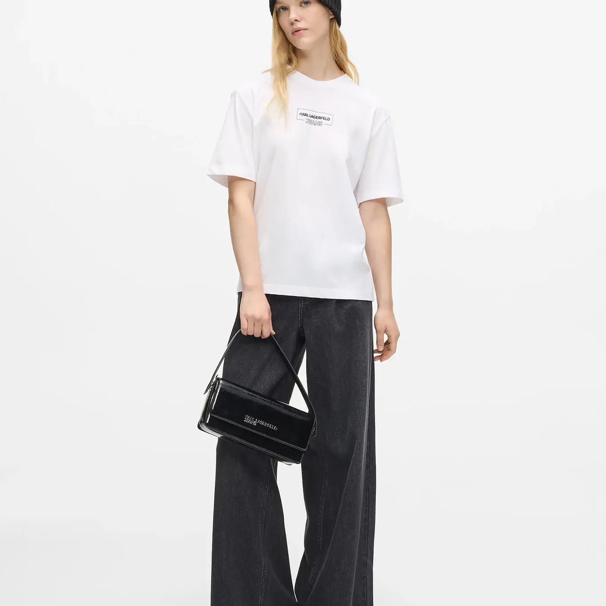KARL LAGERFELD - Polera regular con logo outline