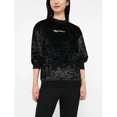 KARL LAGERFELD - Polerón velvet efecto crushed con logo
