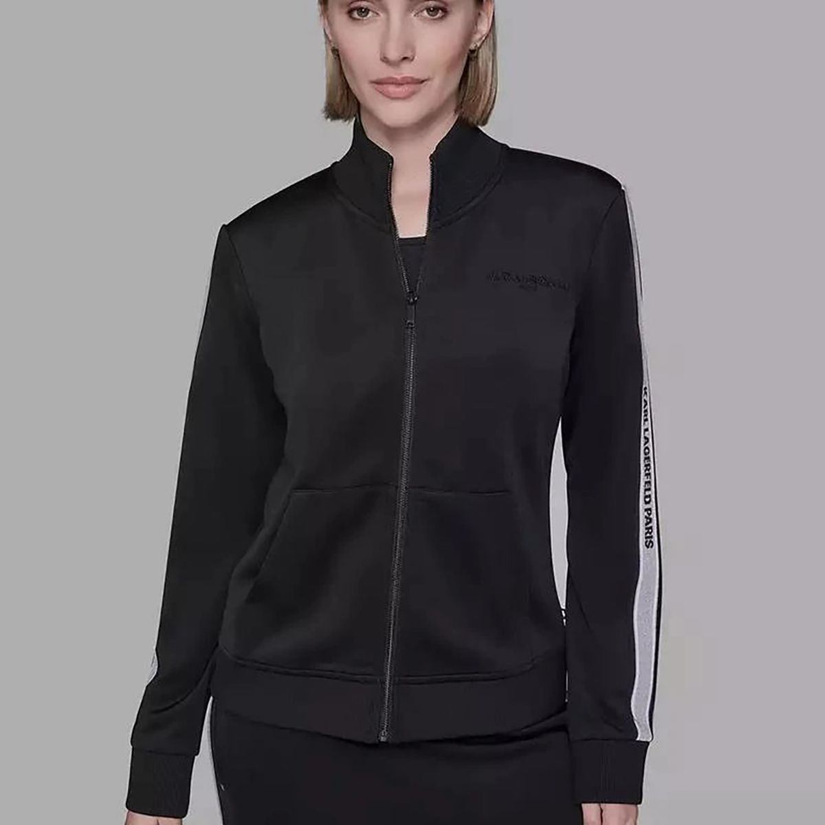 KARL LAGERFELD - Chaqueta deportiva con cinta de logo
