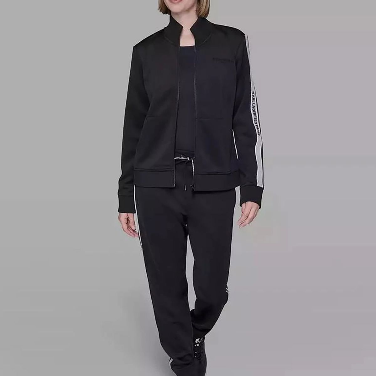 KARL LAGERFELD - Chaqueta deportiva con cinta de logo