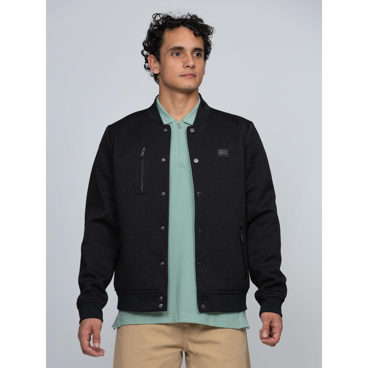 KARL LAGERFELD - Chaqueta varsity con detalles de cremallera
