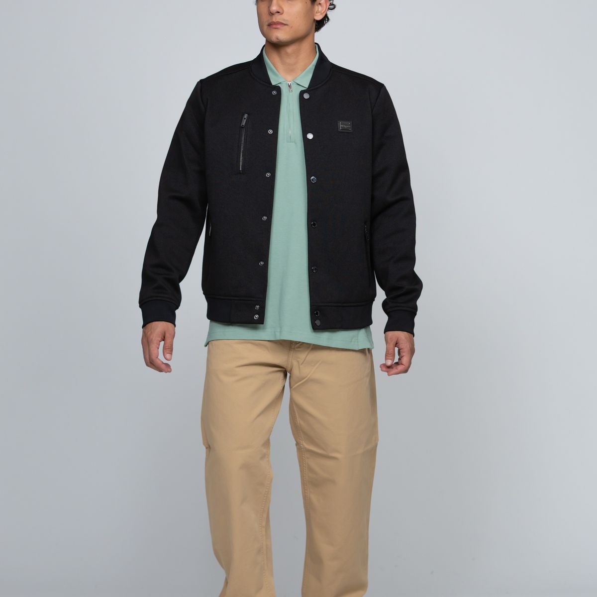 KARL LAGERFELD - Chaqueta varsity con detalles de cremallera