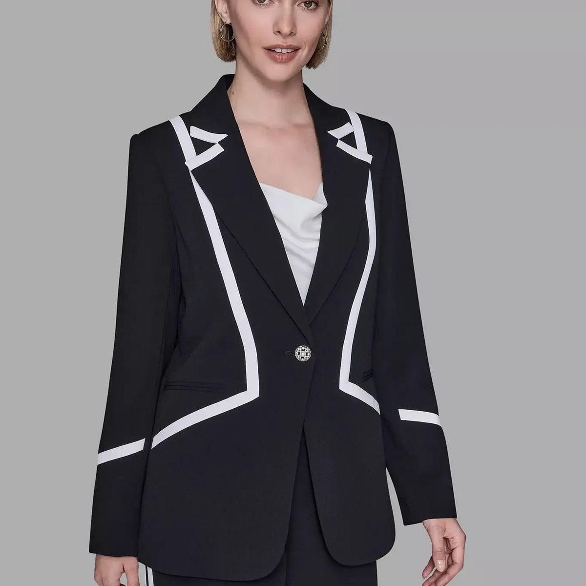 KARL LAGERFELD - Blazer con detalle de líneas en contraste - Luxe
