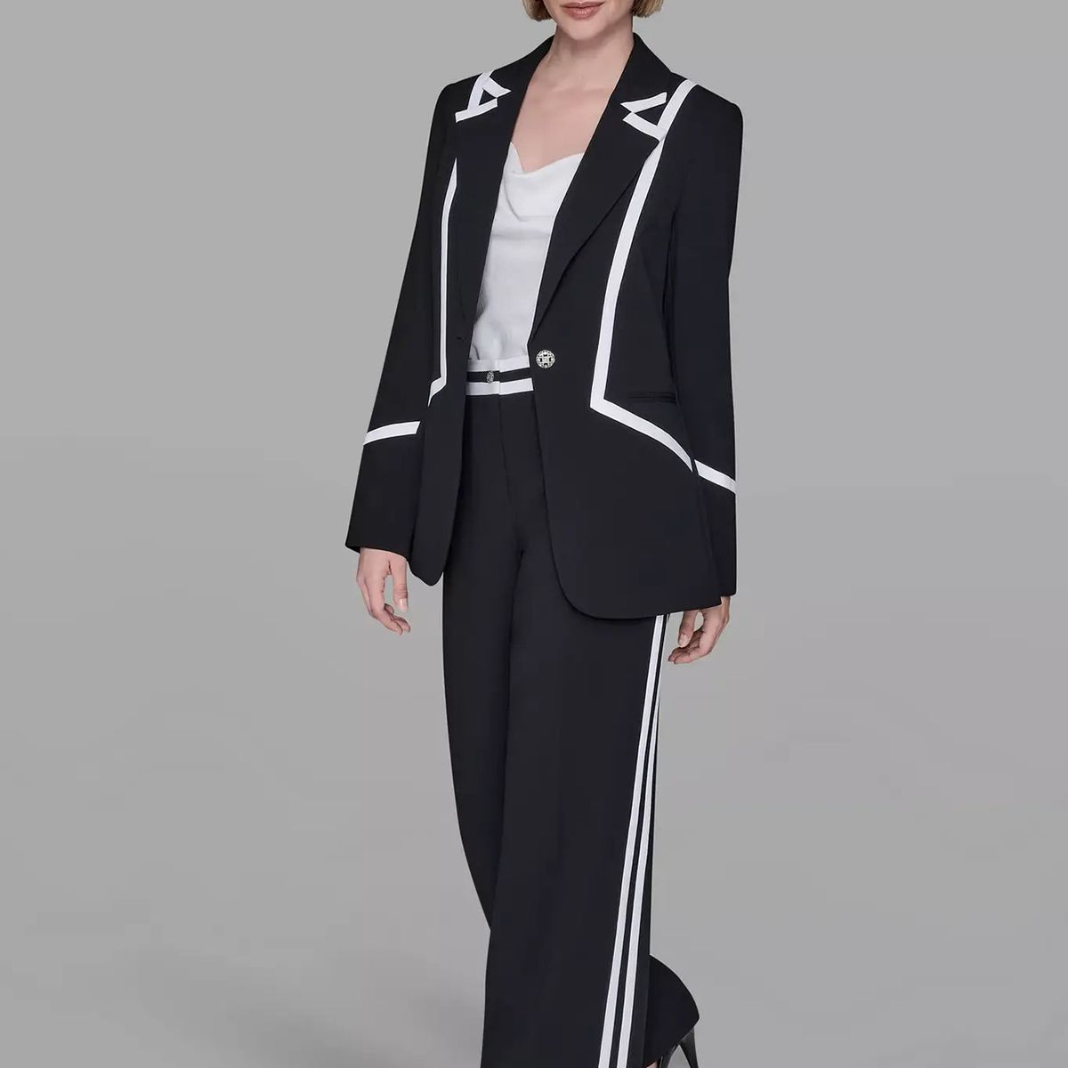 KARL LAGERFELD - Blazer con detalle de líneas en contraste - Luxe