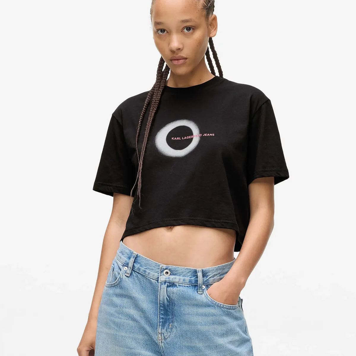 KARL LAGERFELD - Polera boxy con gráfico eclipse
