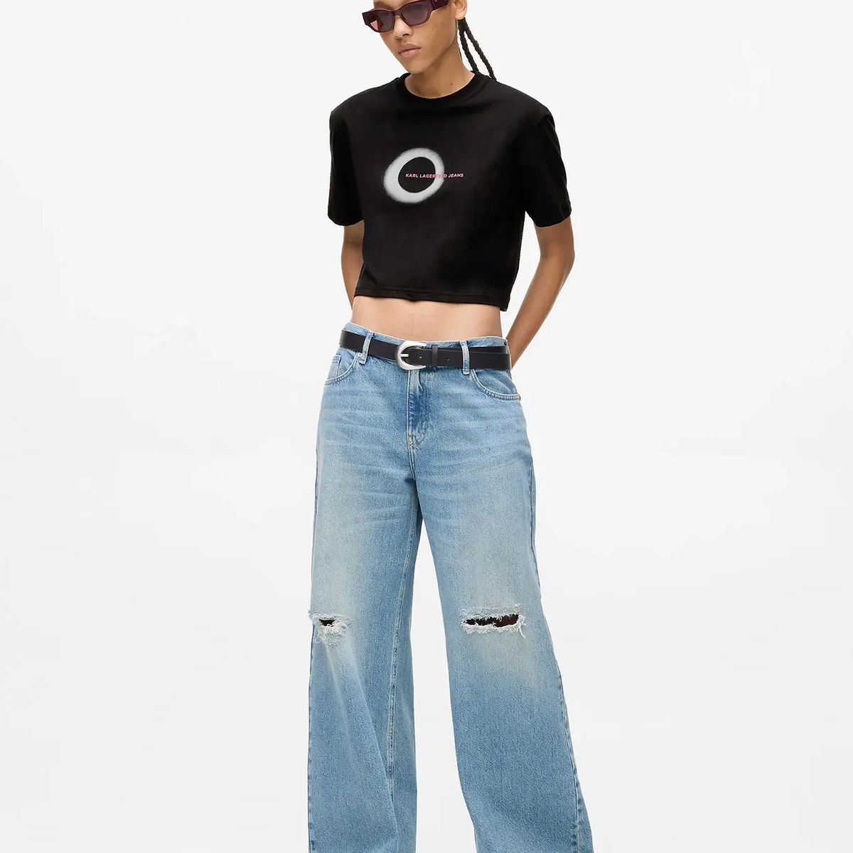 KARL LAGERFELD - Polera boxy con gráfico eclipse