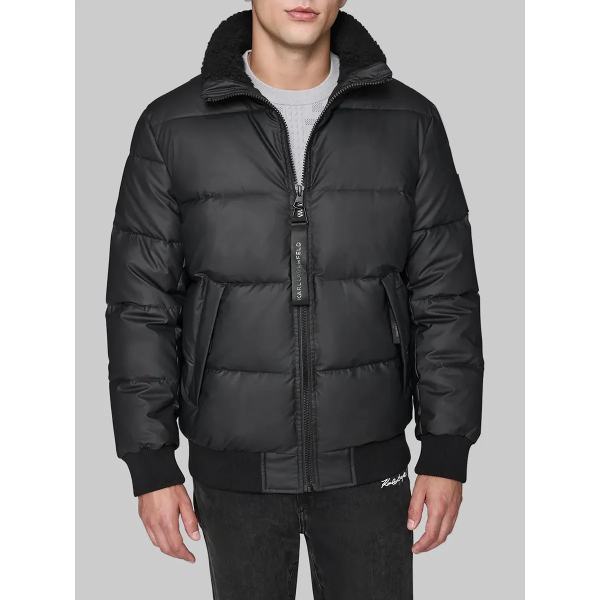 KARL LAGERFELD - Chaqueta bomber acolchada con cuello alzado
