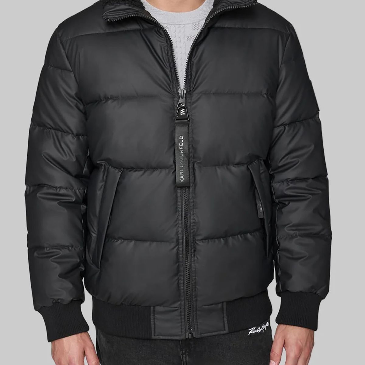 KARL LAGERFELD - Chaqueta bomber acolchada con cuello alzado