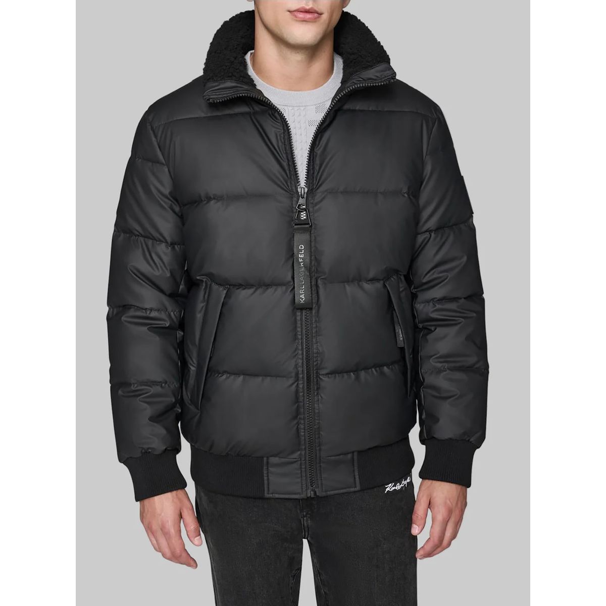 KARL LAGERFELD - Chaqueta bomber acolchada con cuello alzado