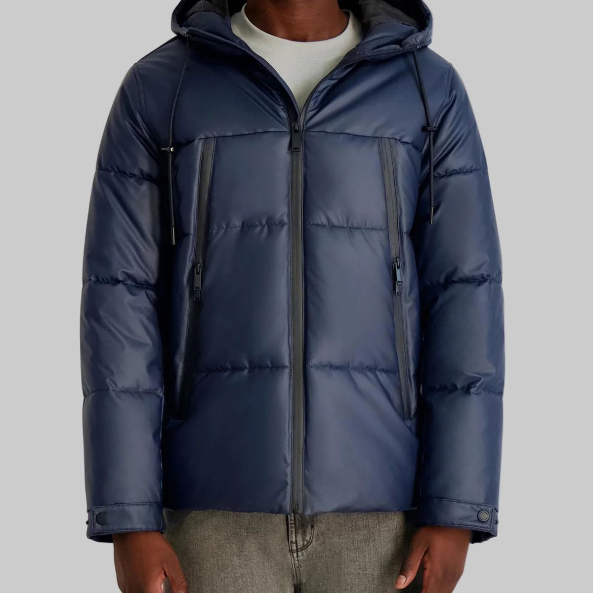 KARL LAGERFELD - Chaqueta puffer con gorro y bolsillos grandes
