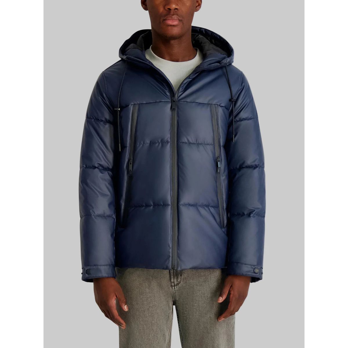 KARL LAGERFELD - Chaqueta puffer con gorro y bolsillos grandes