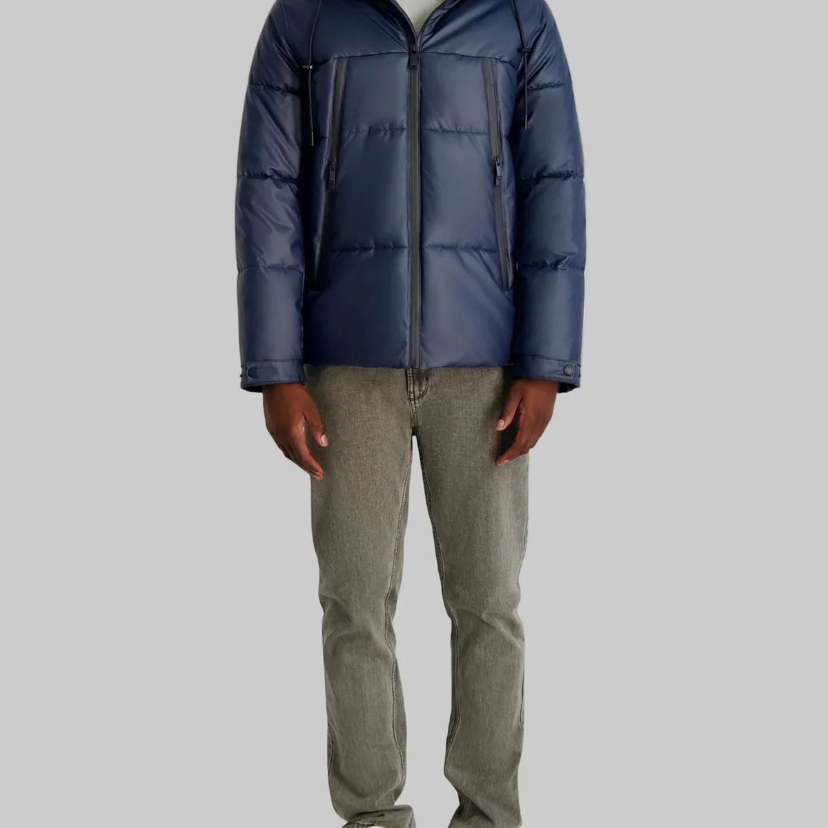KARL LAGERFELD - Chaqueta puffer con gorro y bolsillos grandes
