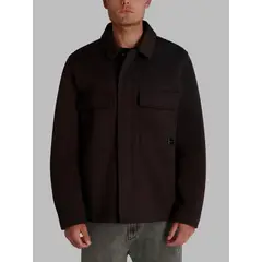 KARL LAGERFELD - Chaqueta tipo sobrecamisa en sarga con cremallera oculta