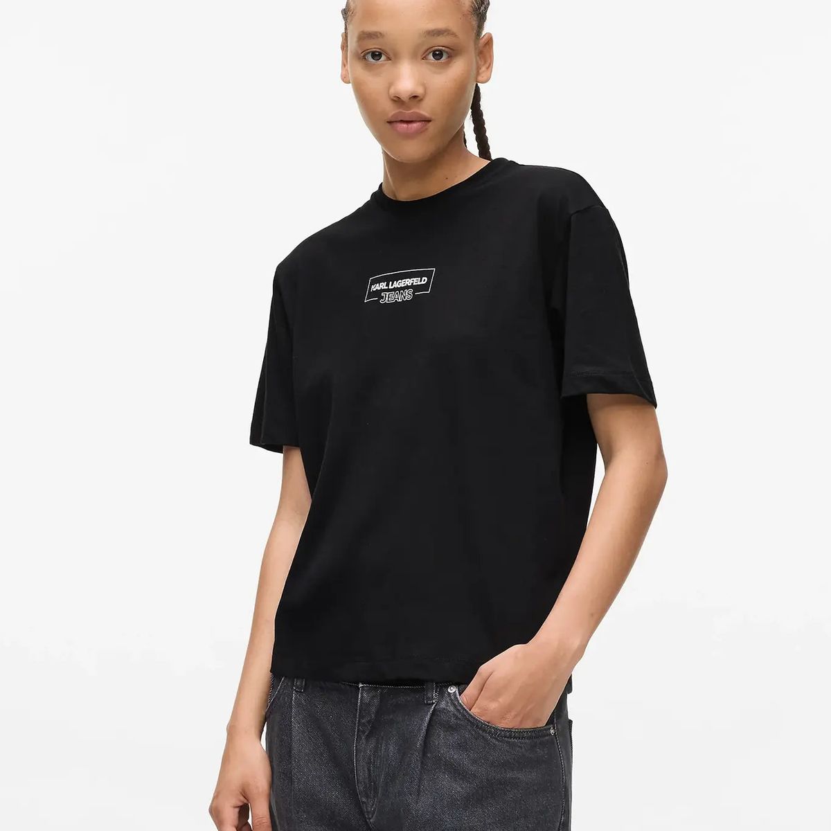 KARL LAGERFELD - Polera regular con logo outline