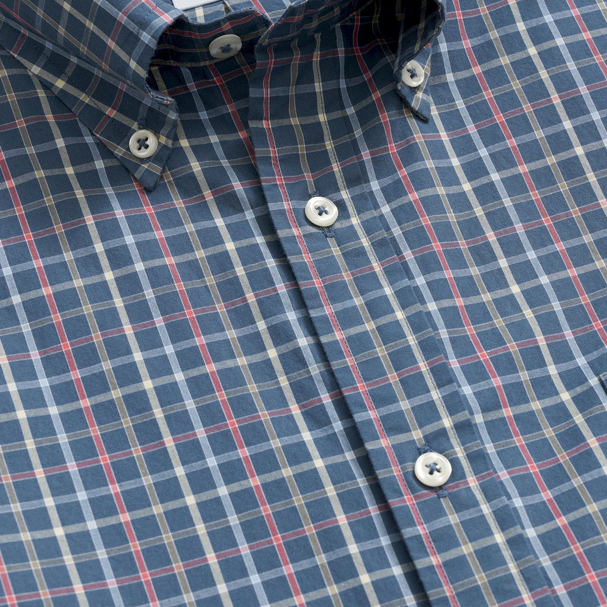BROOKS BROTHERS - Camisa Hombre Ni Frdy Poplin Windowpane Reg Azul Brooks Brothers