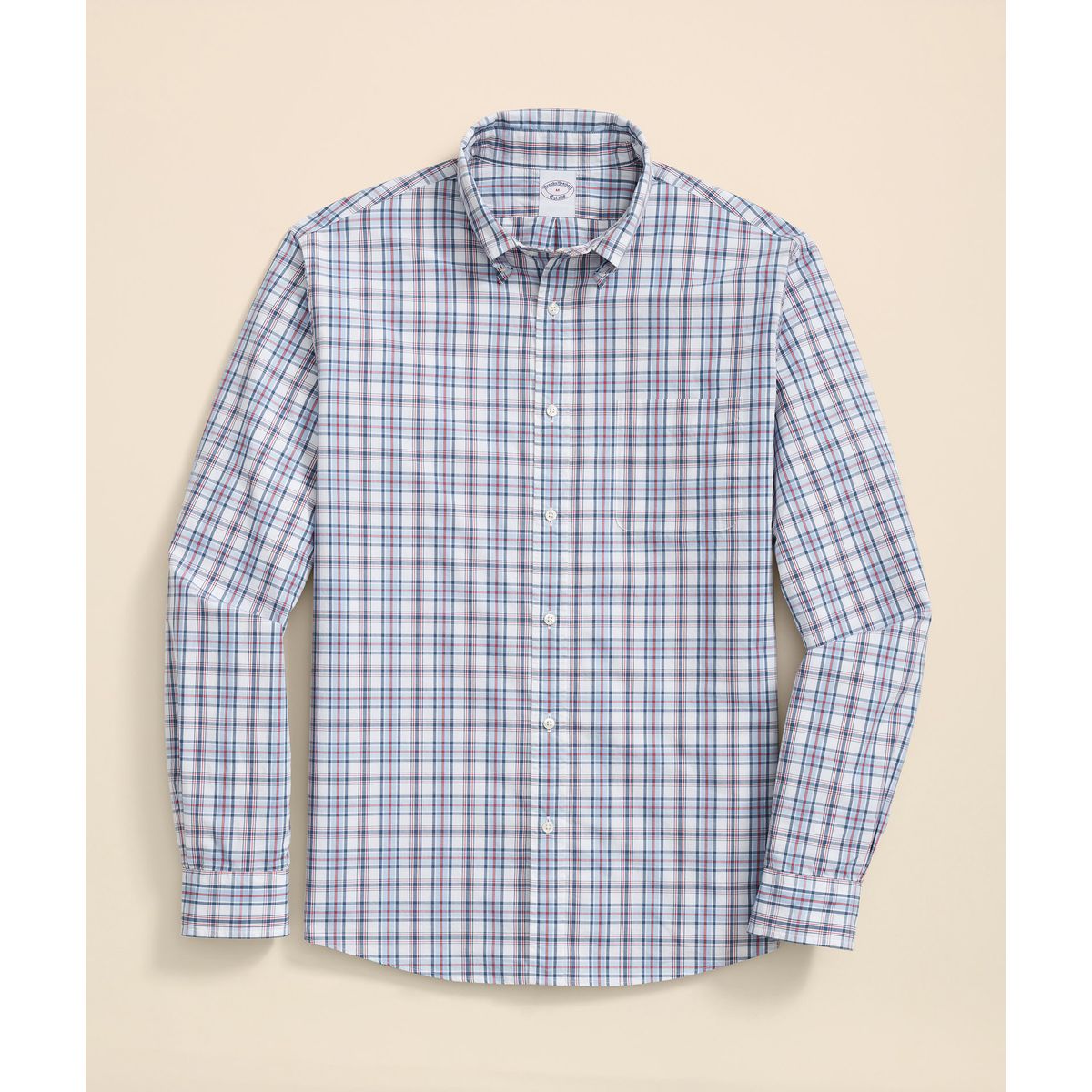 BROOKS BROTHERS - Camisa Hombre Ni Frdy Poplin Plaid Reg Blanco Brooks Brothers