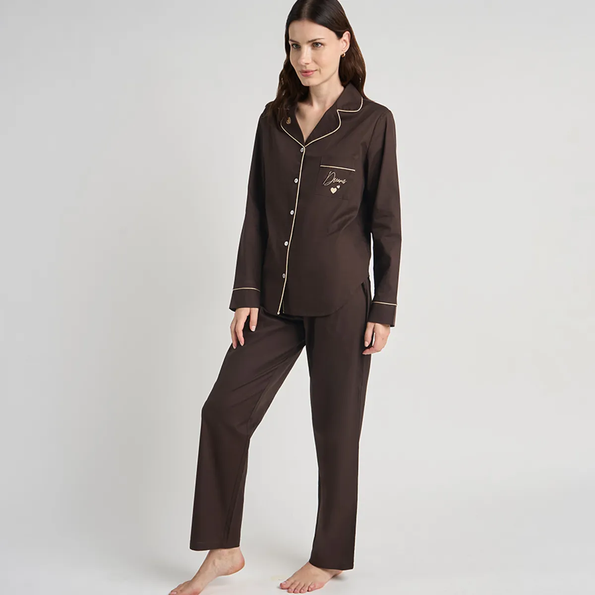 BARBIZON - PIJAMA MUJER BARBIZON MARGARET SPORT CHOCOLATE