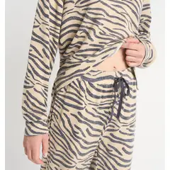 BARBIZON - PIJAMA MUJER NINA BEIGE ESTAMPADO