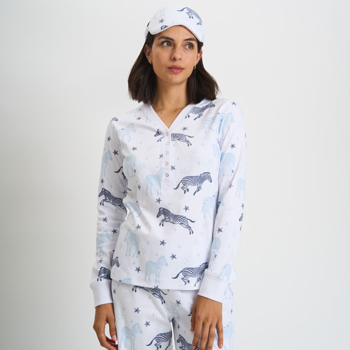 BARBIZON - PIJAMA MUJER BARBIZON ROCIO BLANCO ESTAMPADO