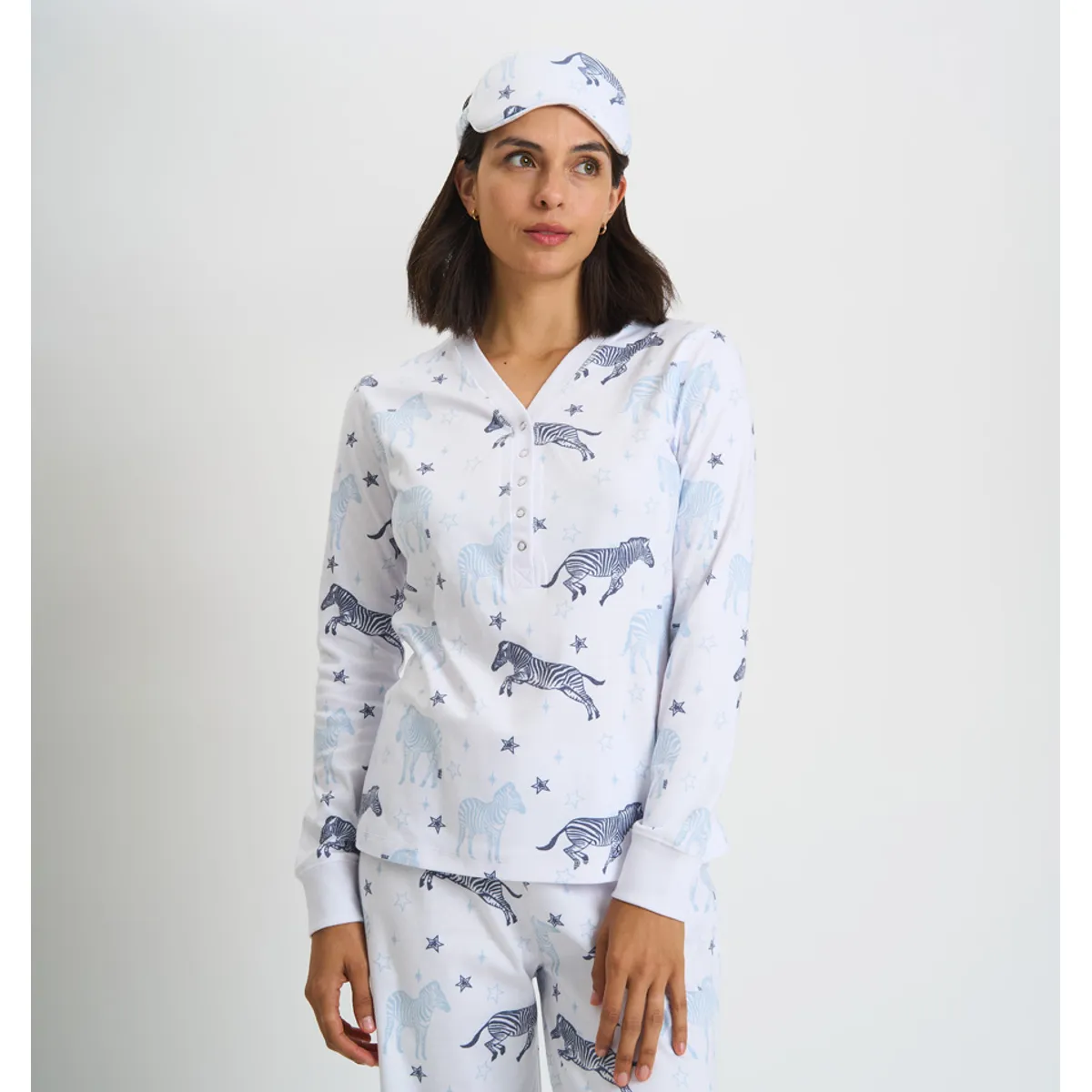BARBIZON - PIJAMA MUJER BARBIZON ROCIO BLANCO ESTAMPADO