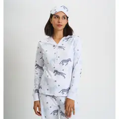 BARBIZON - PIJAMA MUJER ROCIO BLANCO ESTAMPADO