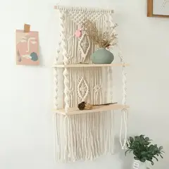 GENERICO - Estante Para Colgar De Macramé Hecho A Mano Con Borlas