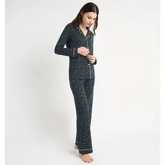 BARBIZON - PIJAMA MUJER JACI CHARCOAL ESTAMPADO