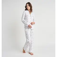 BARBIZON - PIJAMA MUJER SPA BLANCO ESTAMPADO