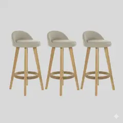 GENERICO - Silla de Bar x 3 Un modelo Marsella alto 63cm Beige