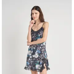BARBIZON - MINI MUJER VUELO CHARCOAL ESTAMPADO