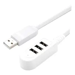 GENERICO - Splitter Hub USB X3 Alargador Zapatilla USB 2.4a 1.20 Mts