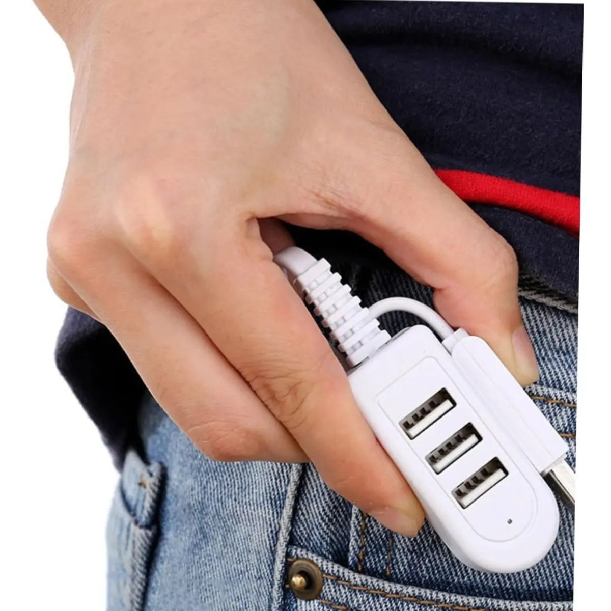 GENERICO - Splitter Hub USB X3 Alargador Zapatilla USB 2.4a 1.20 Mts