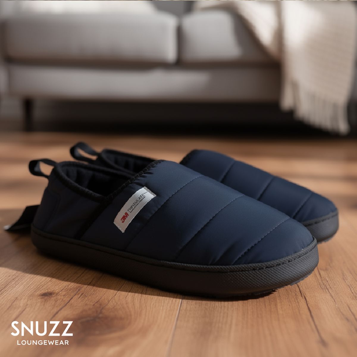 SNUZZ - Pantuflas Hombre Cozy Antideslizantes Navy Invierno Kiosclub