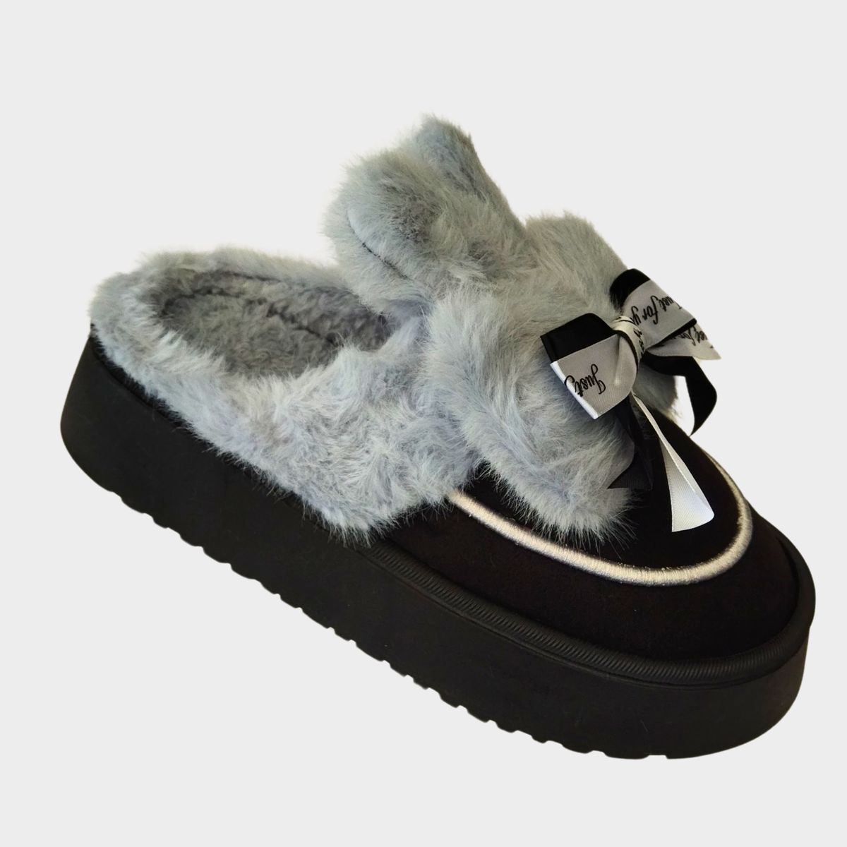 LIKE SHOP - Pantuflas Mujer Aplicacion Cinta Orejas de Conejo Calidad Tendencia 4935