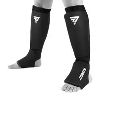 GENERICO - Canilleras Artes Marciales Elasticada y acolchada Negra T-L - par
