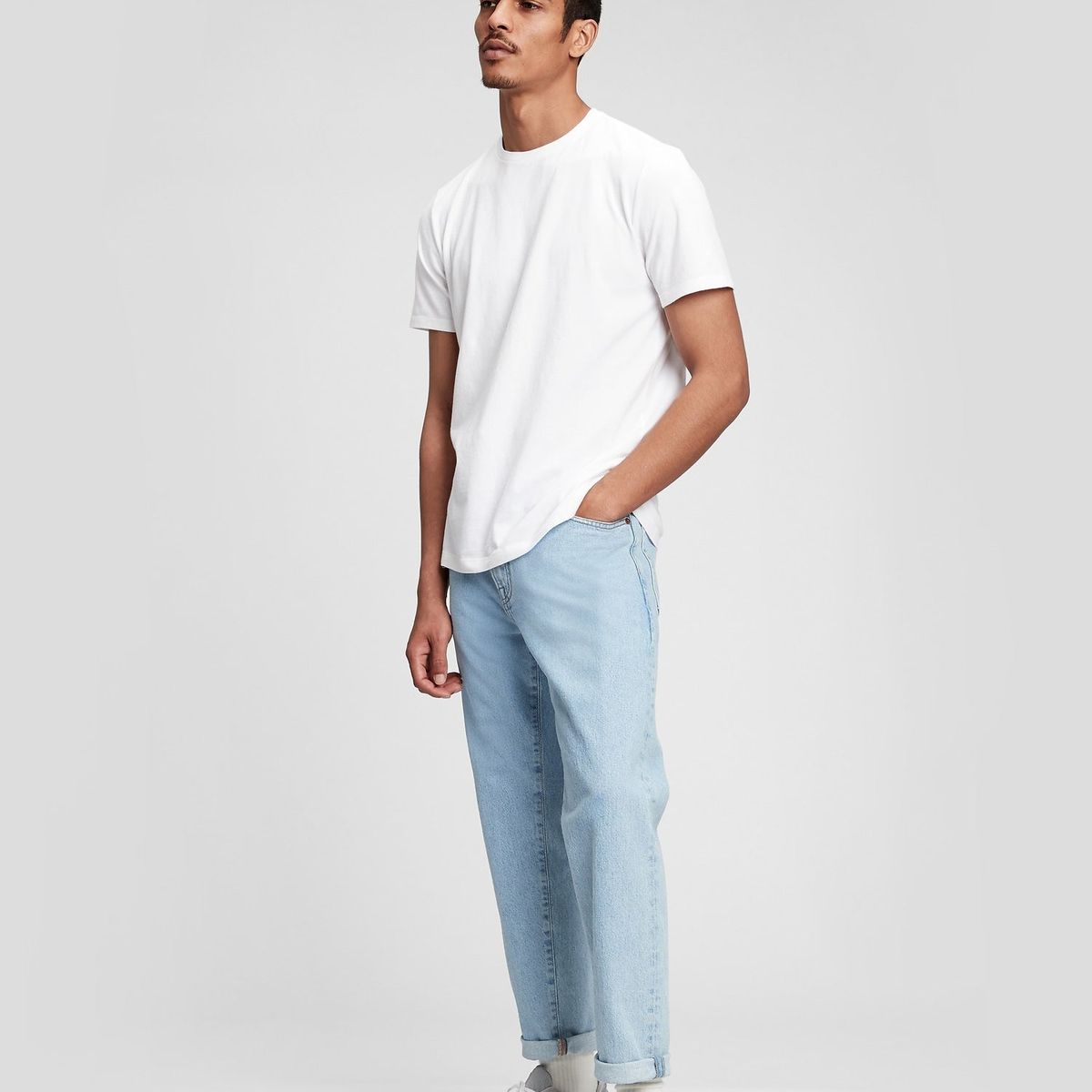 GAP - Polera Gap Cuello Redondo Solida Hombre Blanco