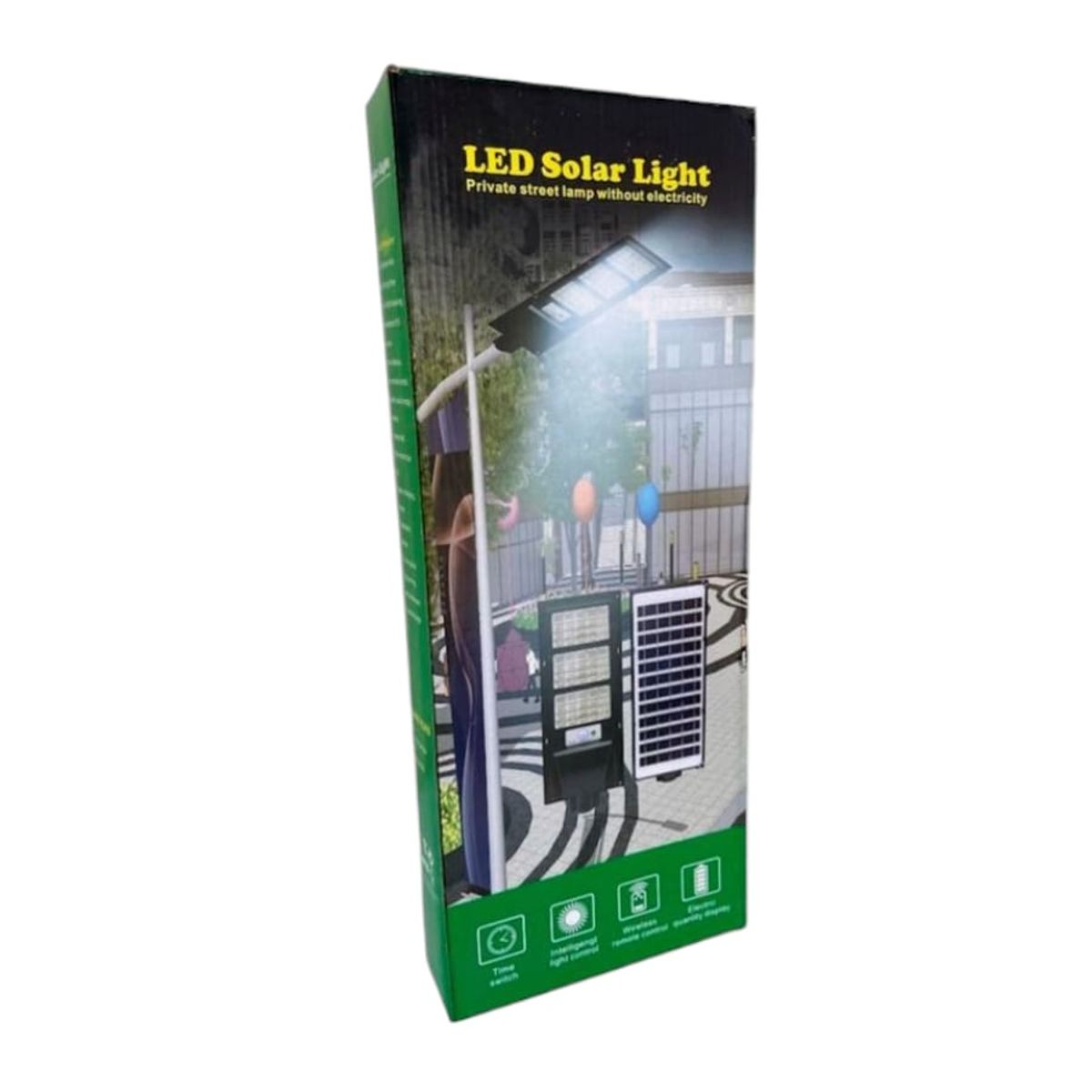 GENERICO - FOCO PARA POSTE SOLAR 900W CON PLACAS 840 LED PVC CON SENSOR Y CONTROL REMOTO