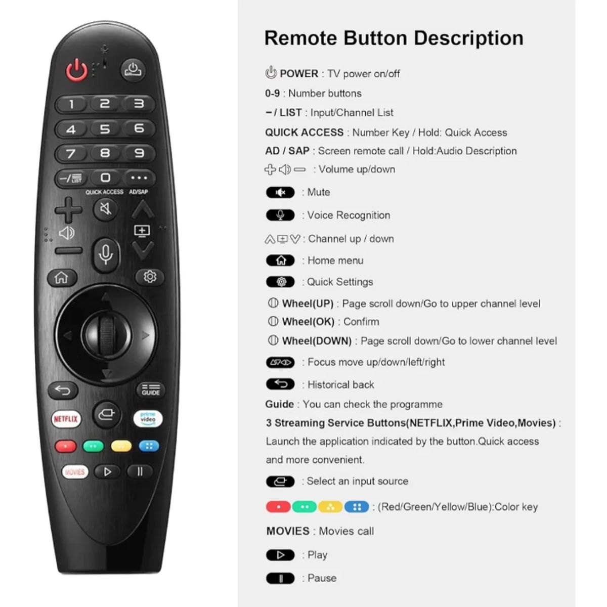 GENERICO - Control Remoto Magic Para LG Smart Tv Con Puntero Firme