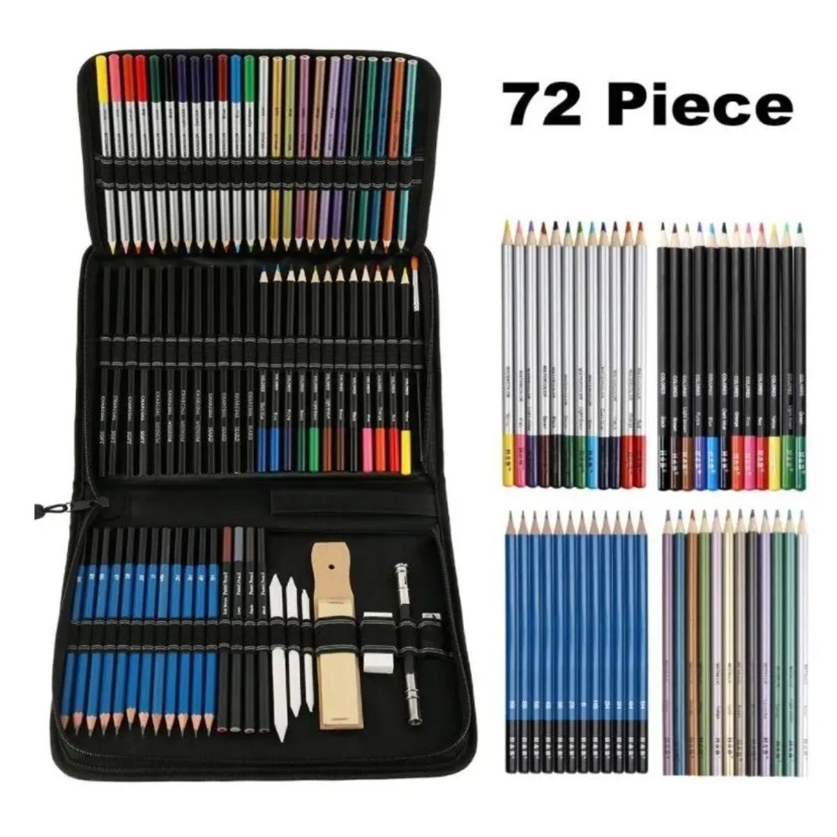 GENERICO - Kit 72 Piezas Lapices De Colores Arte Profesional Labg