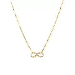 LUX JOYAS - Collar Baño Oro 18k Infinito Brillitos
