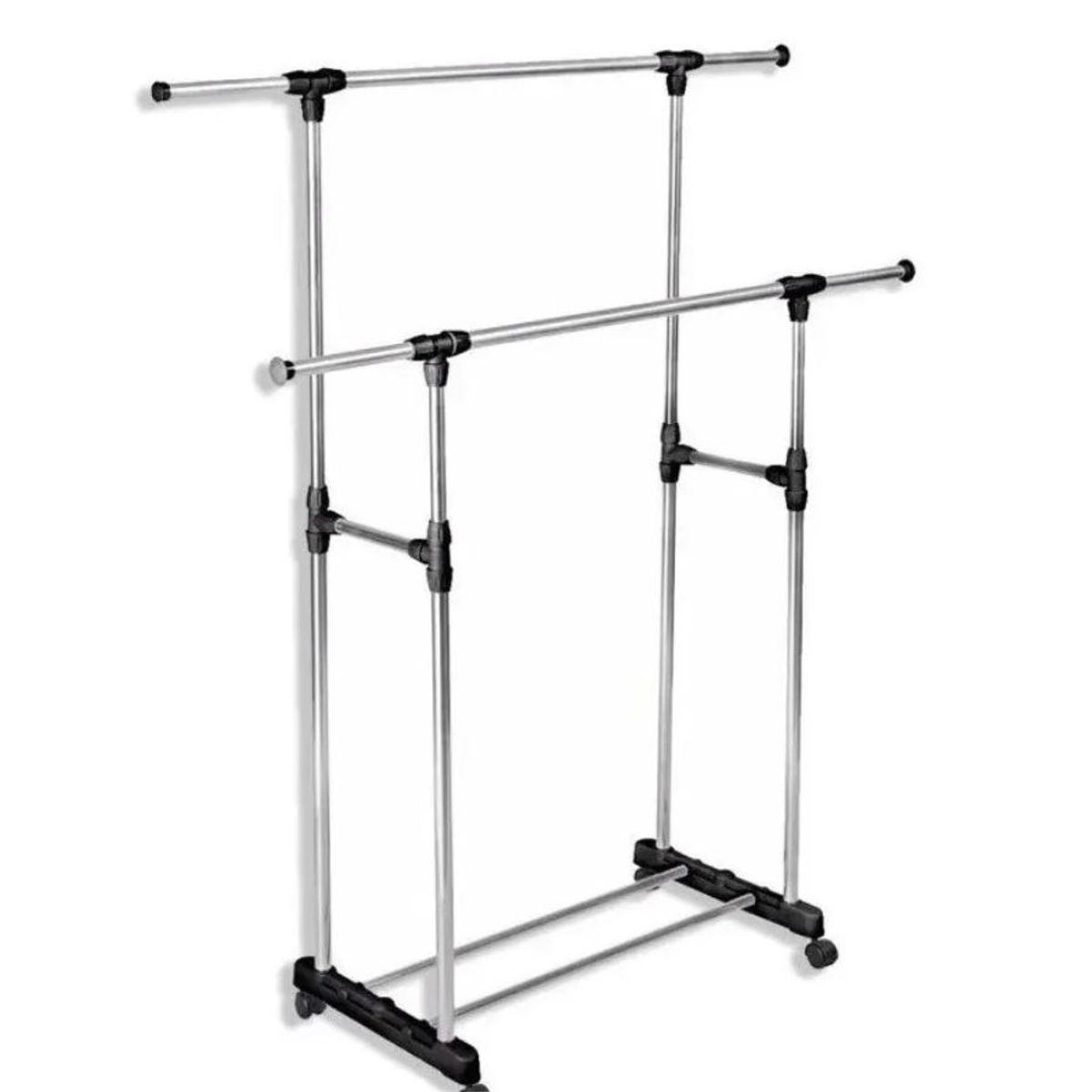 GENERICO - Perchero Organizador Doble Con Ruedas Colgadero De Ropa