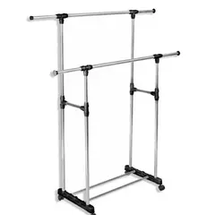 GENERICO - Perchero Organizador Doble Con Ruedas Colgadero De Ropa