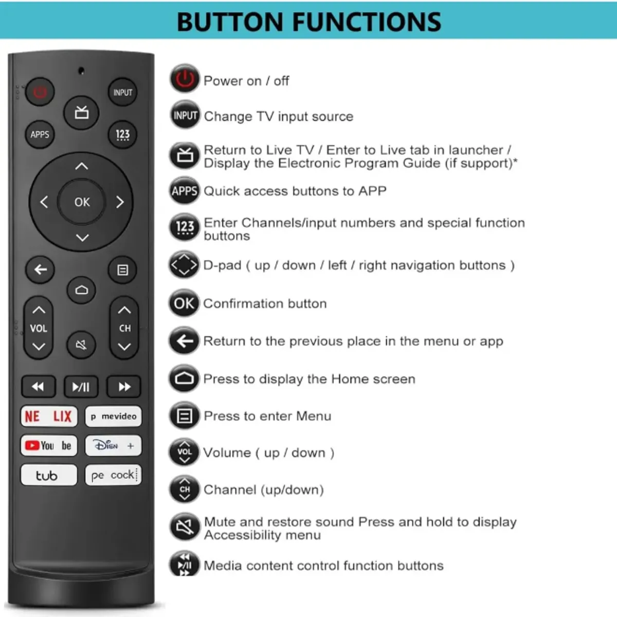 GENERICO - Control Remoto Para Tv Hisense 85u7h U7g Qled 4k Uled Qled